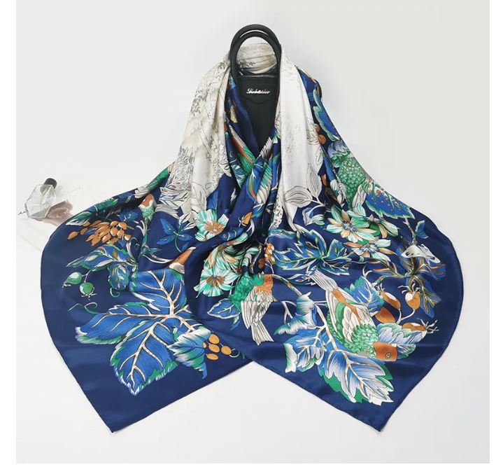 100% Silk Print Scarf
